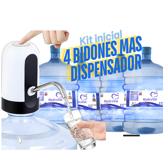 Kit inicial 4 bidones Más dispensador Básico